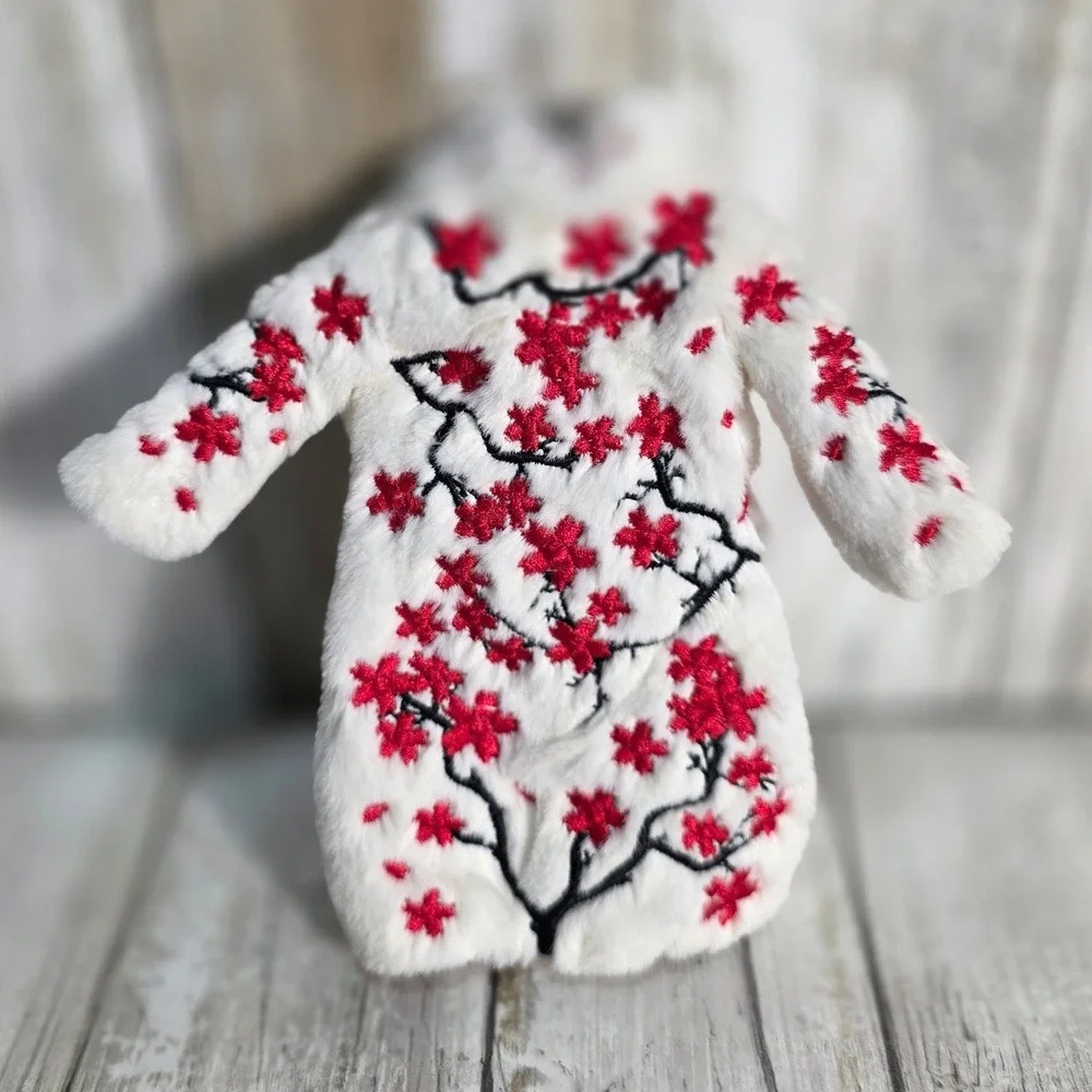 Rainbow Shadow High Rosie Redwood Doll Outfit Cherry Blossom Faux Fur Long Coat - Picture 5 of 9